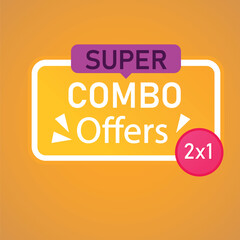 Super sale combo offers vector banner template design sale tag banner poster flyer