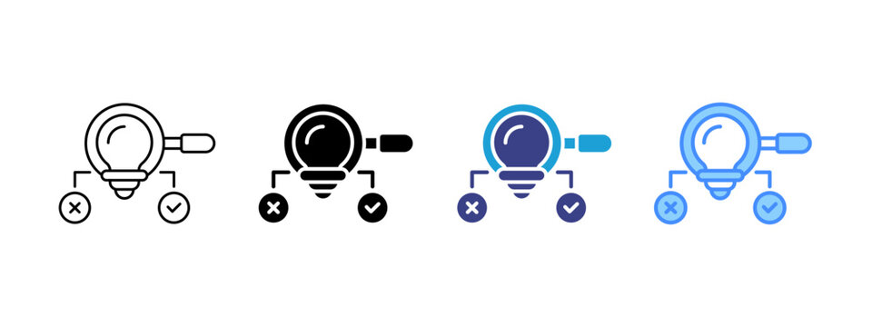 Hypothesis icon set multiple style collection