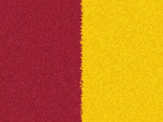Fototapeta premium A textured canvas split vertically into a deep maroon and bright yellow field.