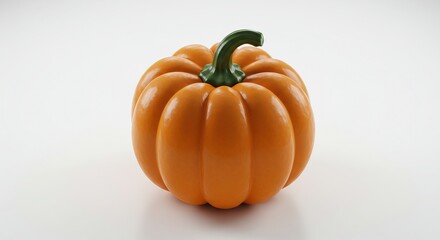 Vibrant Orange Pumpkin Decoration on White Background for Autumn and Holiday Themes