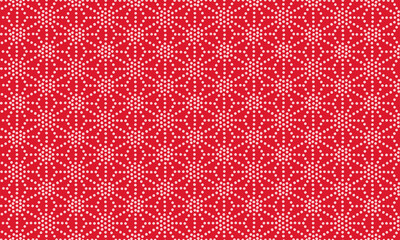 紅白のめでたいパンチングメタル麻の葉模様　ベクター