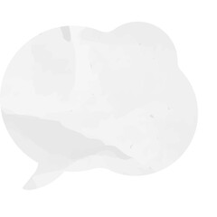 Speech Bubble Shape Graphic Element With Transparent Background and Subtle Gray Wash Effect For Dialogue Communication Or Thought Bubbles