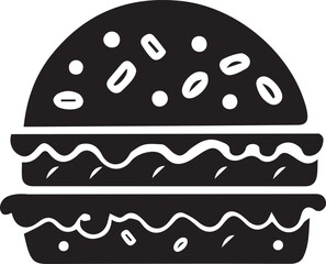 burger icon design vector art illustration on flat background