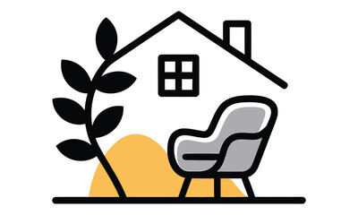 Fototapeta premium Home comfort and nature icon