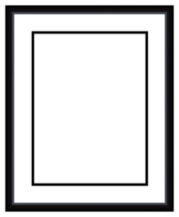 Obraz premium Single vertical photo frame icon, minimalist wall decoration vector, black outline rectangular frame design for interior or poster template