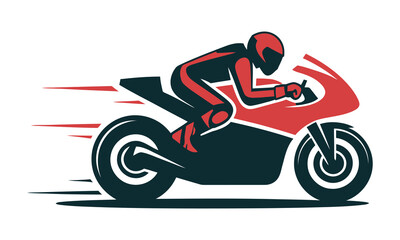 Motorcycle racer speeding fast