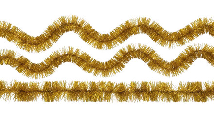 Sparkling gold christmas tinsel garland decoration