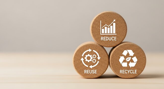 Reduce Reuse Recycle Concept With Growth Graph And Recycling Symbol - Powered by Adobe