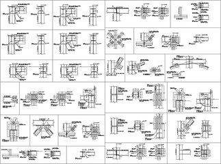 2D Drawing Detail of I-Beam Corner Connection Structural Steel Detail