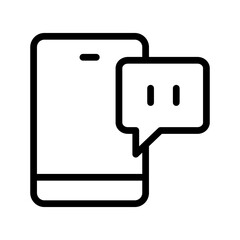 Mobile Chat icon set featuring messaging, conversation, communication, texting, and social interaction symbols in a clean modern line graphic style