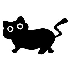 A cartoon black cat simplified drawing