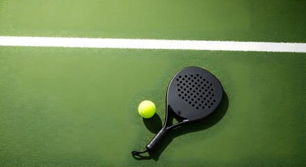 tennis racket padel and balls