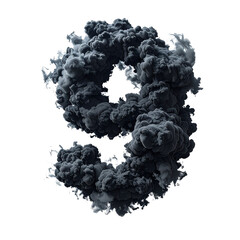3d black cloud number on white background PNG transparent