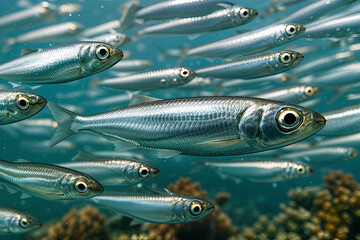 anchovy school fish