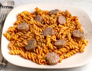 rotini  with sweet italian  sausages=