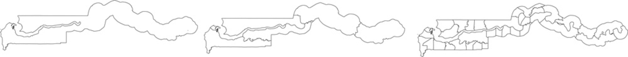 GAMBIA MAP with its administrative divisions and regions