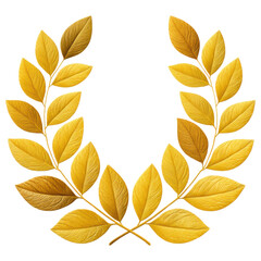 Obraz premium Gold laurel wreath with textured leaves symbolizing victory and prestige