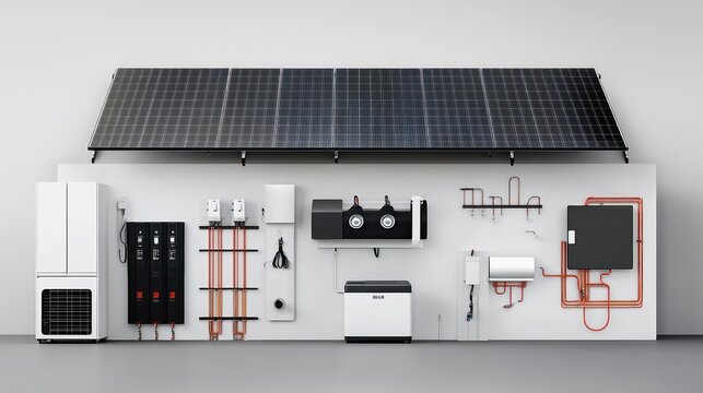 Solar energy installation showcase modern home informational display indoor environment innovative technology