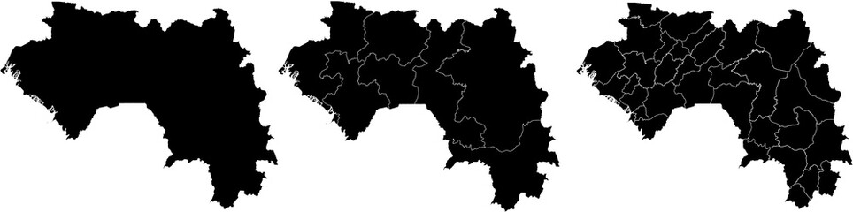 GUINEA MAP with its administrative divisions and regions
