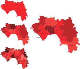GUINEA MAP with its administrative divisions and regions