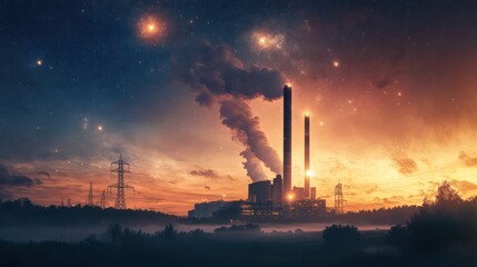 Industrial emissions and pollution control urban environment landscape photography sunset viewpoint environmental awareness