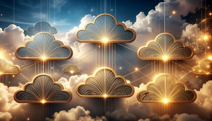 goldden cloud icon  for connecting data