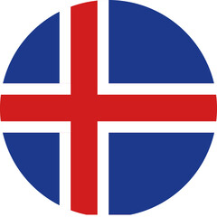 Fototapeta premium Iceland flag illustrator national of round