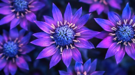 Vibrant blooming purple flowers lush garden macro photography soft focus nature's beauty