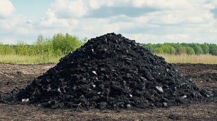 Construction waste management outdoor site nature photography rural landscape wide angle environmental impact awareness