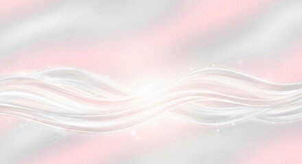 Abstract Smooth Waves of Light and Soft Pink Hues