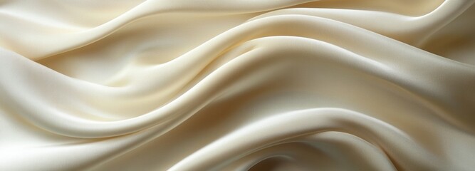 Obraz premium Elegant cream-colored velvet fabric showcasing luxurious drapery and softness in a beautifully textured display