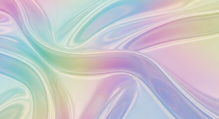 Fototapeta premium Soft Pastel Swirls with Subtle Gold Lines Abstract Background