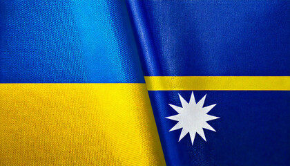 ウクライナの国旗とナウルの国旗(Ukraine Flag & Nauru flag.)
