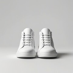 Minimalist White Sneakers Mockup on Clean Background