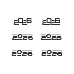 Futuristic 2026 Typography Logo Design Set