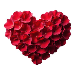 Fototapeta premium Floral Heart Made Red Petals Passionate Romance Loving Sentiments Affectionate Design