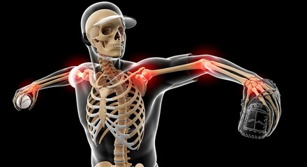 Baseball pitcher skeletal anatomy pain skeleton bones