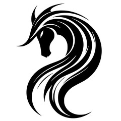 Dragon horse logo silhouette