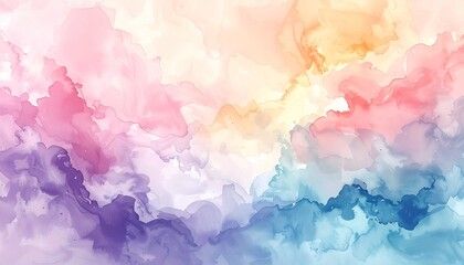 Abstract Watercolor Painting with Colorful Hues and Soft Blends.