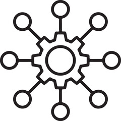 Centralized system with connected nodes and gear