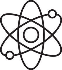Simple atom model with electrons orbiting nucleus