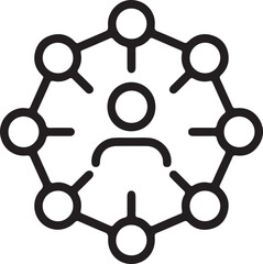 Central person connected to a network of people