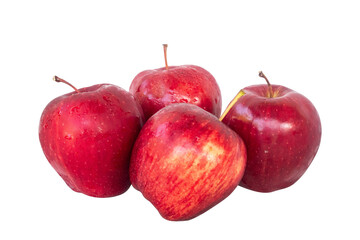 group of fresh red apples isolated on white background