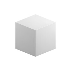 Fototapeta premium Simple White Cube A Versatile 3D Shape for Graphic Design and Visualization Projects