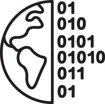 Global digitalization and binary code on earth