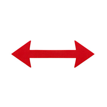 A vibrant red double-headed arrow pointing in opposite horizontal directions