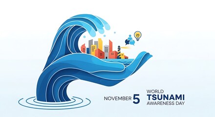 World Tsunami Awareness Day A Family Preparing for Coastal Safety
