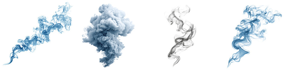 Fototapeta premium Abstract Smoke Collection: Blue and Gray Smoke Effects