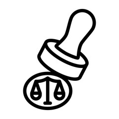 Legal Stamp Vector Line Icon Design