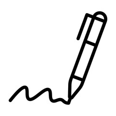 Contract Signing Pen Vector Line Icon Design